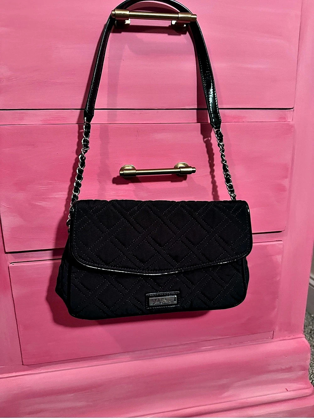 Vera Bradley Quilted Shoulder Bag in Black